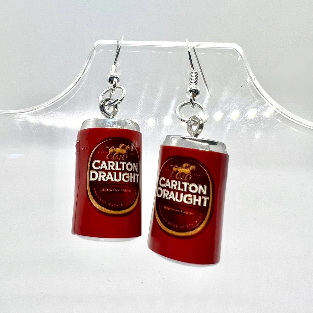 Beer Earrings - Carlton Drought Earrings - Brewery Earrings - Alcohol Earrings